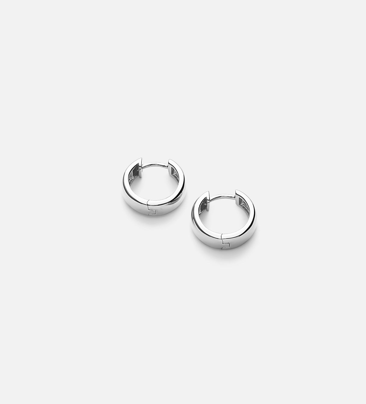 Bold Small Hoops in Rhodium Plating on 925 Silver - Ash & Harry