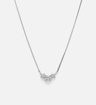 Triple Stone Pendant Necklace in Rhodium Plating on 925 Silver - Ash & Harry