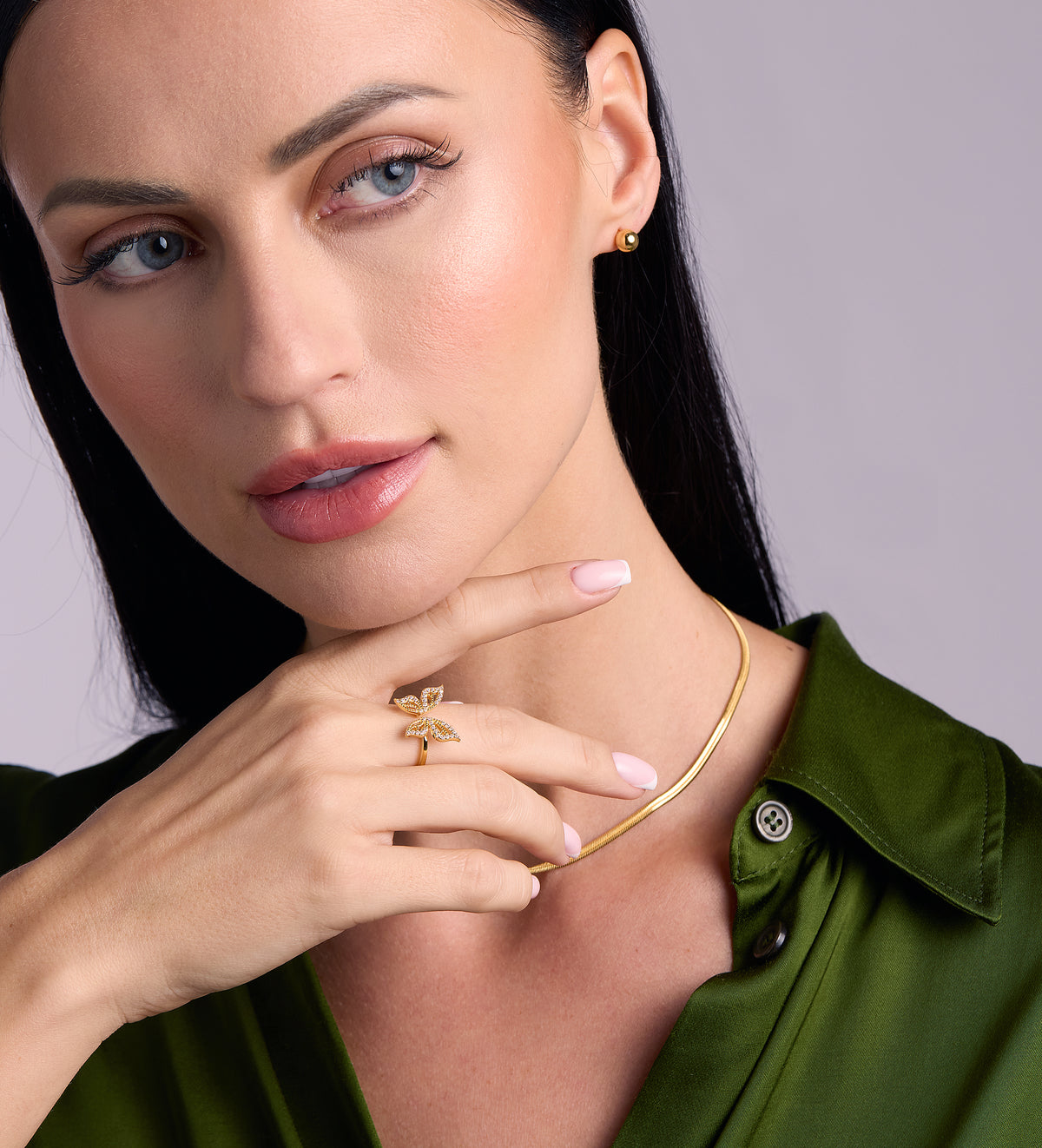 Butterfly Open Ring in 18k Gold Plating on 925 Silver - Ash & Harry