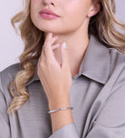 Artisan Hammered Cuff Bracelet in Rhodium Plating on 925 Silver - Ash & Harry