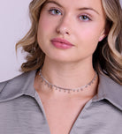 Dangling Dotted Choker in Rhodium Plating on 925 Silver - Ash & Harry