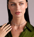 Dangling Dotted Choker in Rhodium Plating on 925 Silver - Ash & Harry