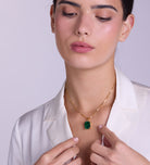 Emerald Cut Pendant Necklace in 18k Gold Plating on 925 Silver - Ash & Harry