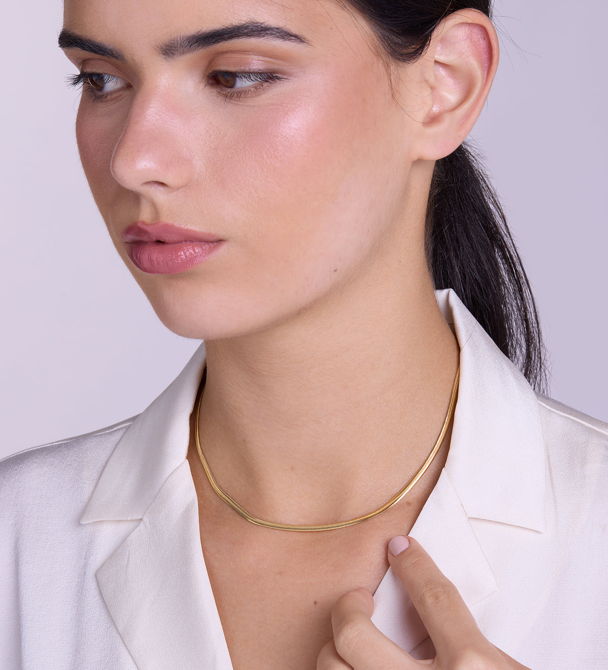 Herringbone Necklace in 18k Gold Plating on 925 Silver - Ash & Harry