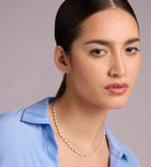 Pearl Beaded Necklace in Rhodium Plating on 925 Silver - Ash & Harry