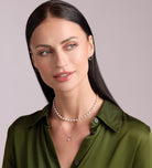 Pearl Beaded Necklace in Rhodium Plating on 925 Silver - Ash & Harry
