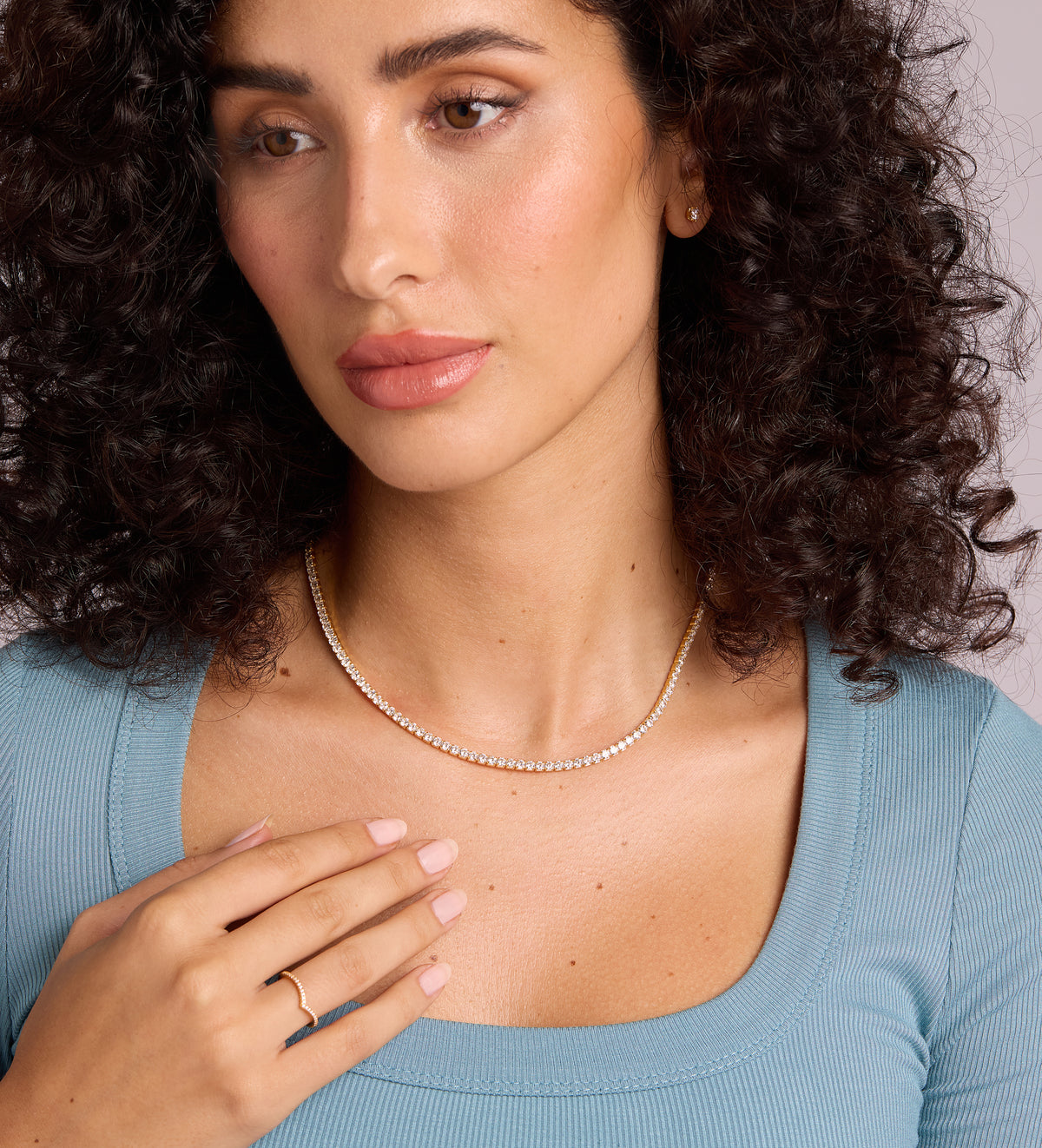 Tennis Necklace in 18k Gold Plating on 925 Silver - Ash & Harry