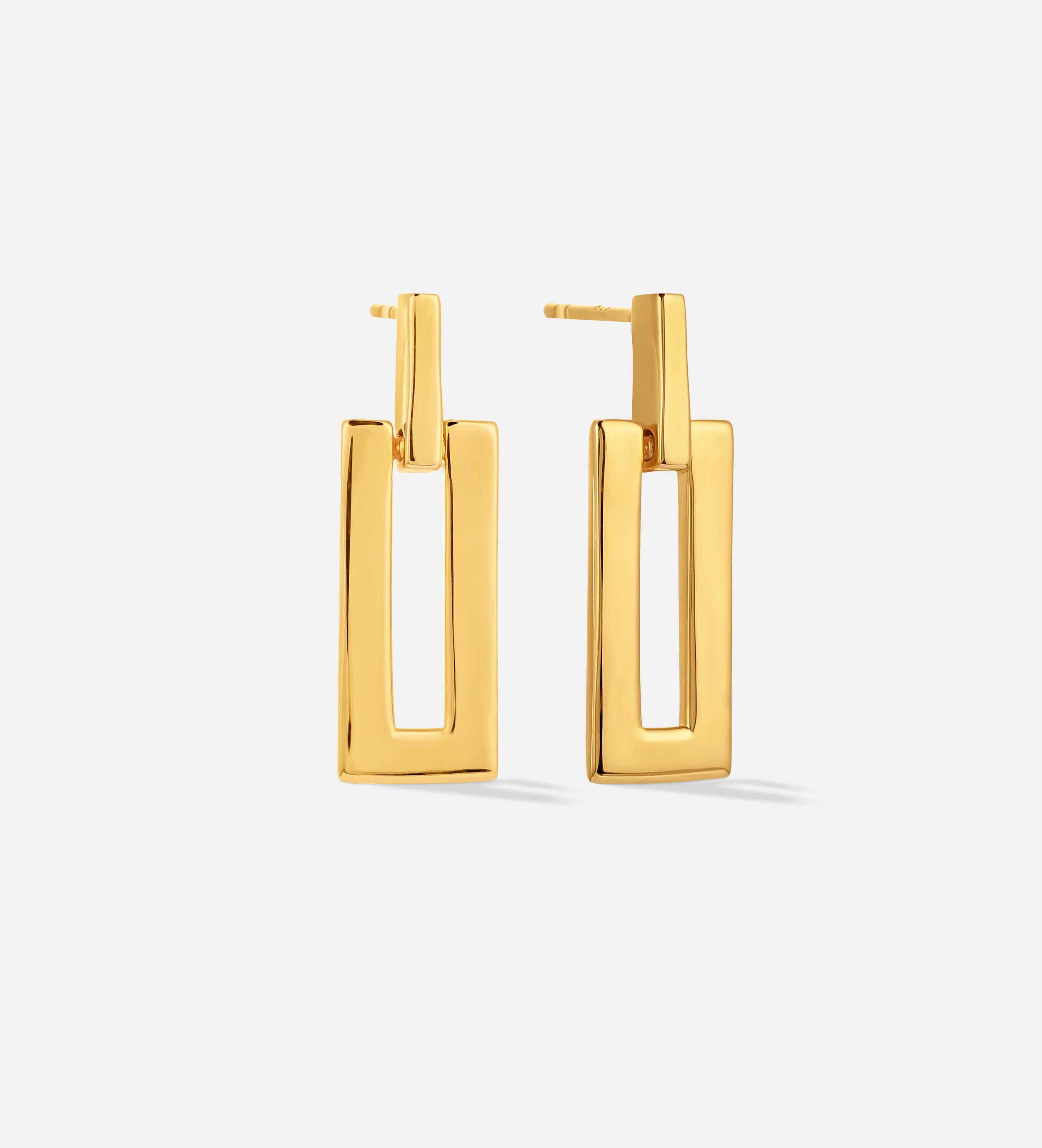 Rectangle Drop Earrings in 18k Gold Plating on 925 Silver - Ash & Harry