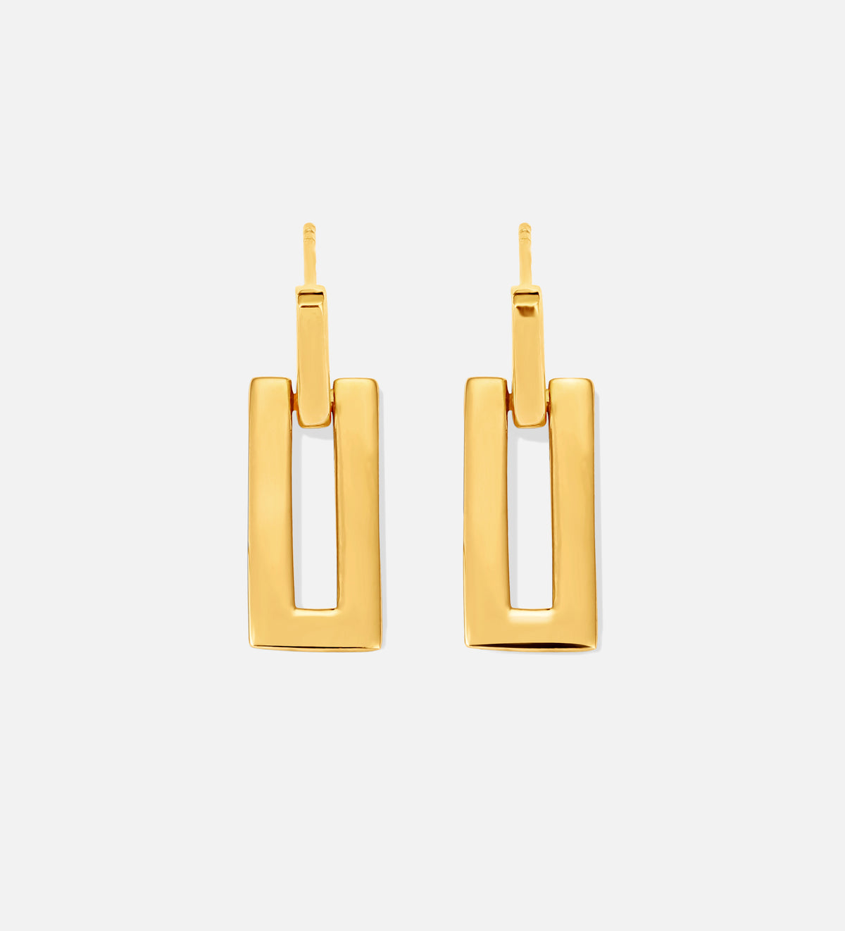 Rectangle Drop Earrings in 18k Gold Plating on 925 Silver - Ash & Harry