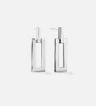 Rectangle Drop Earrings in Rhodium Plating on 925 Silver - Ash & Harry