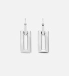 Rectangle Drop Earrings in Rhodium Plating on 925 Silver - Ash & Harry