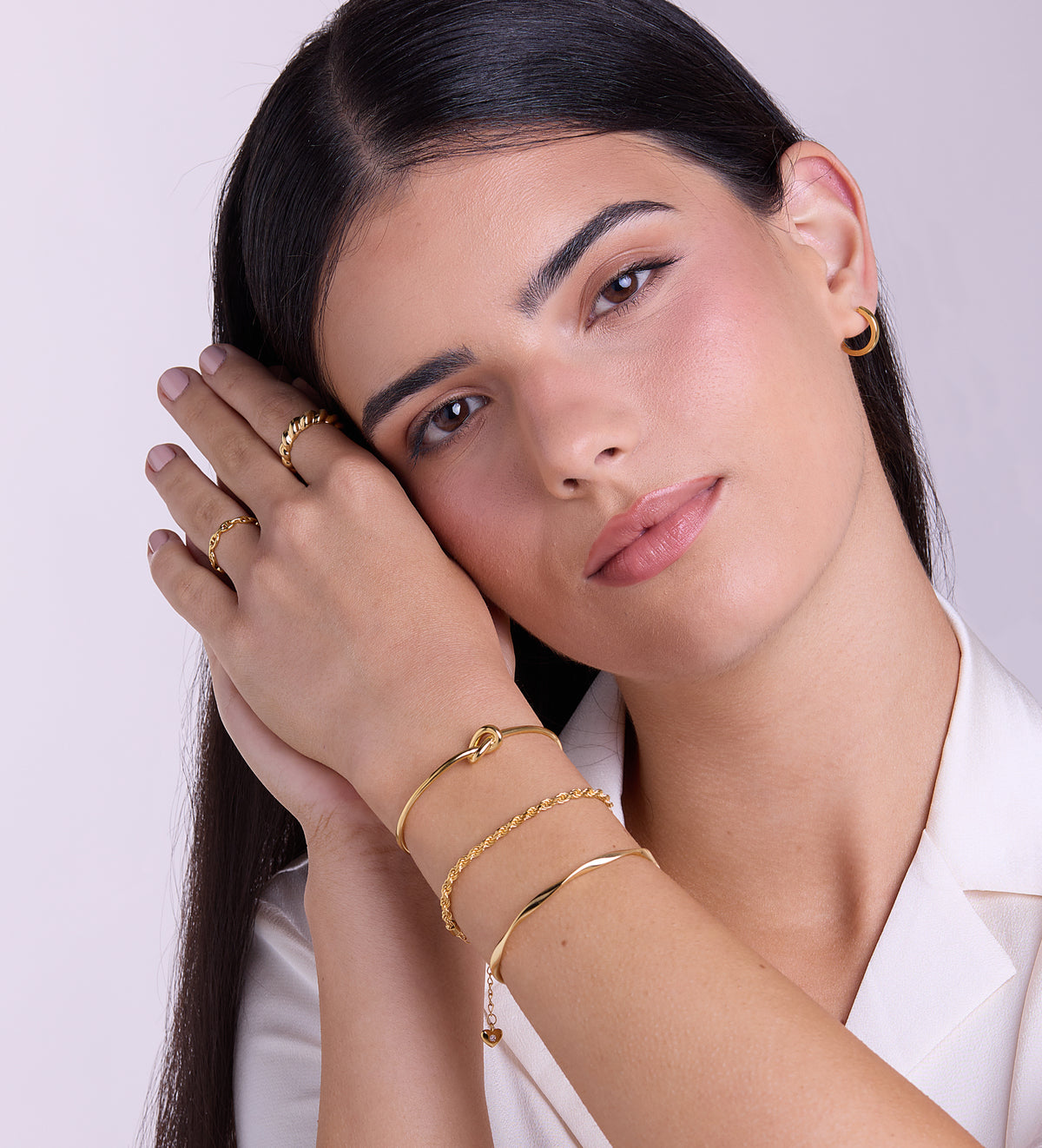 Ripple Wave Cuff Bracelet in 18k Gold Plating on 925 Silver - Ash & Harry