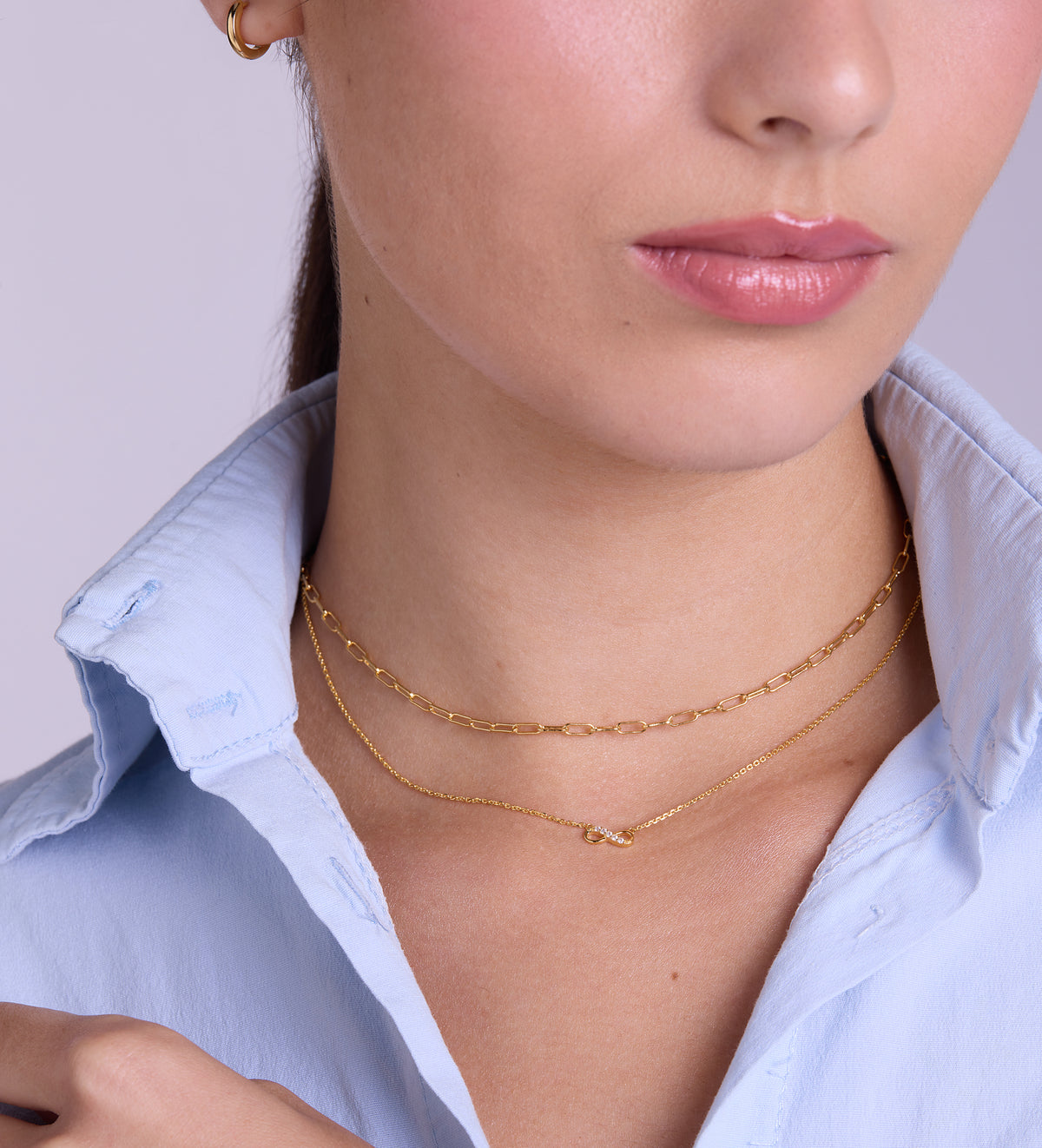 Mini Infinity Pave Necklace in 18k Gold Plating on 925 Silver - Ash & Harry