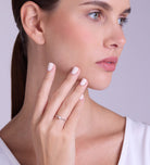 Pearl Stacker Ring in Rhodium Plating on 925 Silver - Ash & Harry