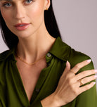 Pave Wishbone Ring in 18k Gold Plating on 925 Silver - Ash & Harry