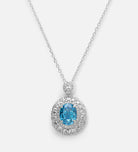 Aquamarine Halo Full Set in Silver - 2 Items - Ash & Harry