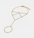 Aura Triangle Hand Chain in Gold With High Quality Simulated Diamonds - Ash & Harry