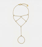 Aura Triangle Hand Chain in Gold With High Quality Simulated Diamonds - Ash & Harry