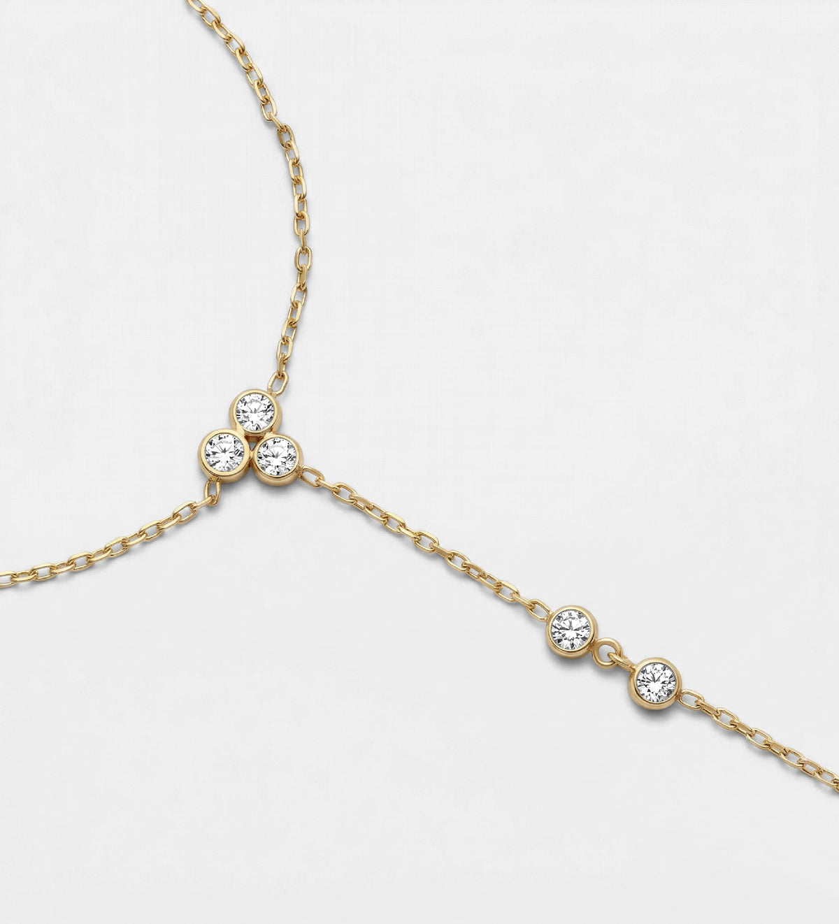 Aurora Line Hand Chain in Gold With High Quality Simulated Diamonds - Ash & Harry