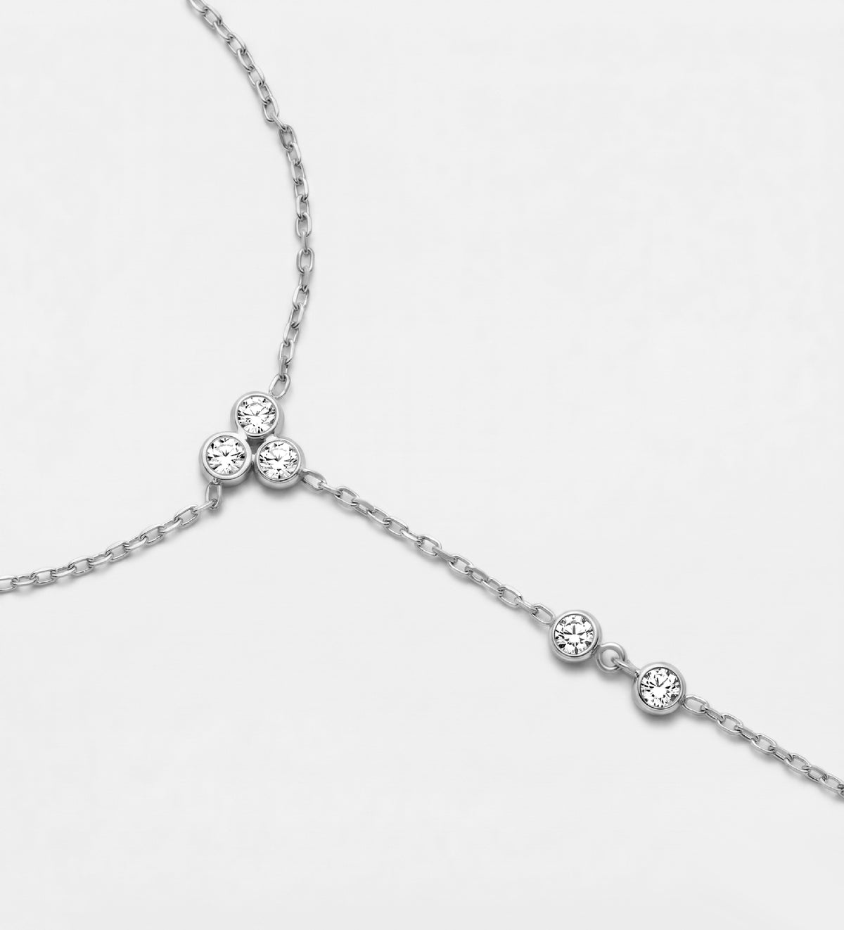 Aurora Line Hand chain in Silver With High Quality Simulated Diamonds - Ash & Harry