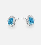 Azure Pear Studs in 925 Silver High Quality Simulated Diamonds and Crafted Pear - Cut Aquamarine Stones - Ash & Harry