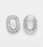 Baguette Oval Drop Earrings With High Quality Simulated Diamonds - Ash & Harry