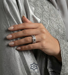 Block Chain Ring In 925 Silver High Quality Simulated Diamonds - Ash & Harry