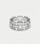 Block Chain Ring In 925 Silver High Quality Simulated Diamonds - Ash & Harry