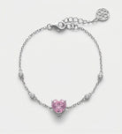 Blushing Heart Bracelet in Rhodium Plating on 925 Silver - Ash & Harry