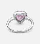 Blushing Heart Halo Ring in 925 Silver with High - Quality Pink and White Simulated Diamonds - Ash & Harry