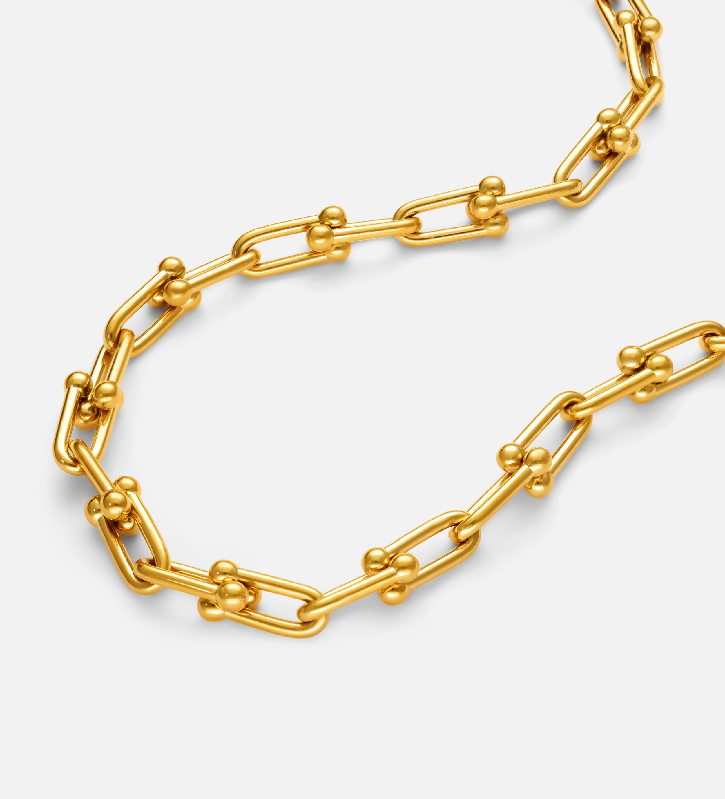 Bold Orb Linked Chain Necklace in Gold - Ash & Harry