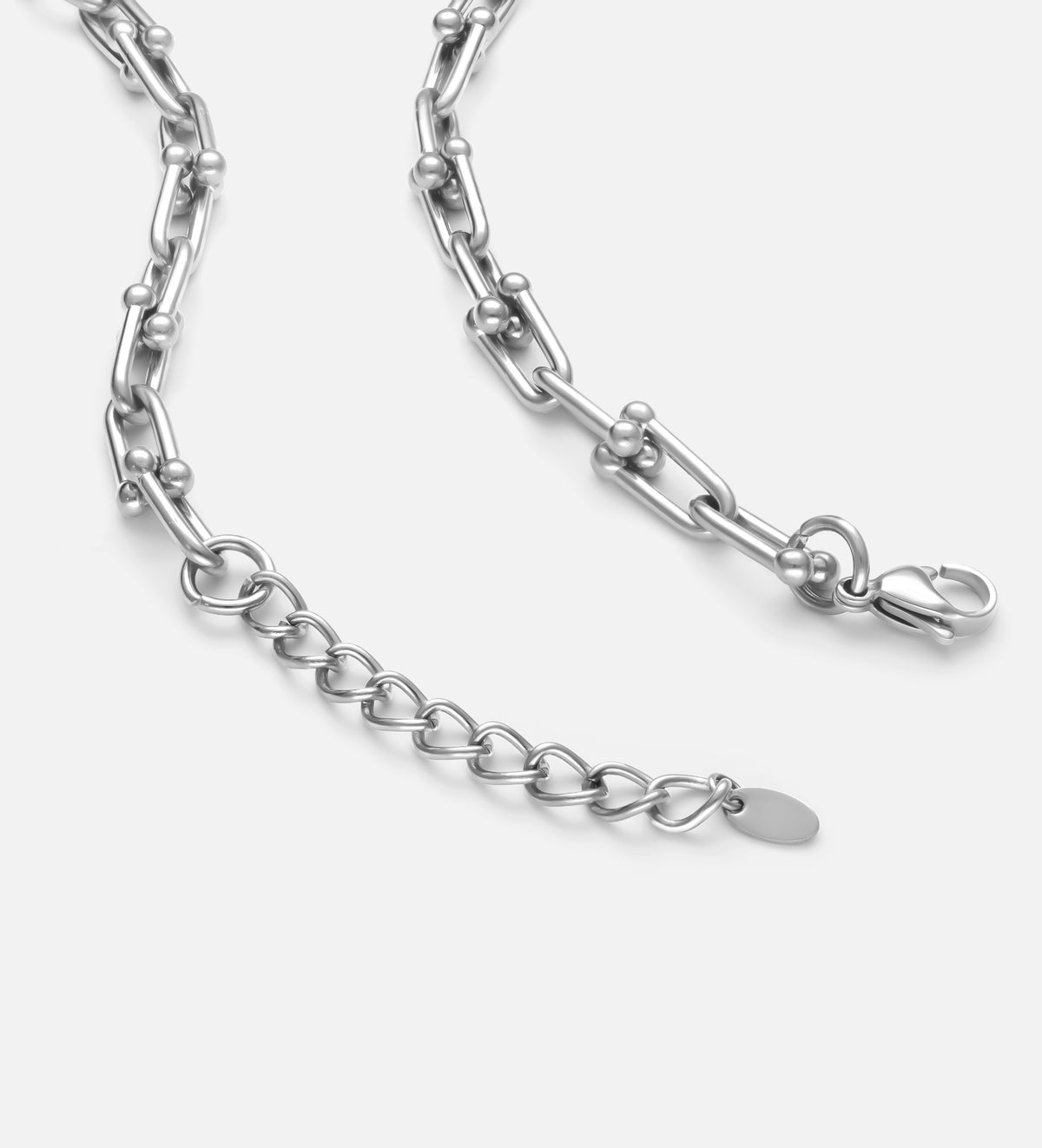 Bold Orb Linked Chain Necklace in Silver - Ash & Harry