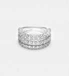 Brilliance Stack Ring in 925 Silver with High - Quality Simulated Diamonds - Ash & Harry