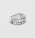 Brilliance Stack Ring in 925 Silver with High - Quality Simulated Diamonds - Ash & Harry