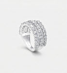Brilliance Stack Ring in 925 Silver with High - Quality Simulated Diamonds - Ash & Harry
