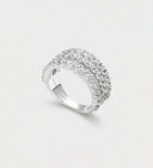 Brilliance Stack Ring in 925 Silver with High - Quality Simulated Diamonds - Ash & Harry