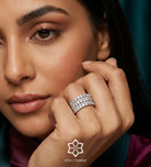 Brilliance Stack Ring in 925 Silver with High - Quality Simulated Diamonds - Ash & Harry