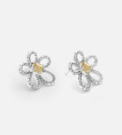 Canary Bloom Earrings in 925 Silver with High Quality Simulated White and Crafted Canary Diamonds - Ash & Harry