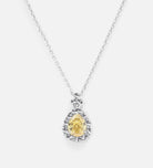 Canary Glow Pendant in 925 Silver with High Quality Simulated White and Crafted Canary Diamond - Ash & Harry