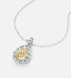 Canary Glow Pendant in 925 Silver with High Quality Simulated White and Crafted Canary Diamond - Ash & Harry
