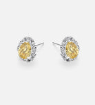 Canary Glow Studs in 925 Silver with High Quality Simulated White and Crafted Canary Diamonds - Ash & Harry