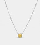 Canary Rose Glow Necklace in 925 Silver with White and Crafted Canary Simulated Diamonds - Ash & Harry