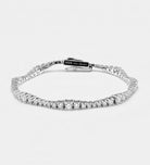 Cascade Wavy Tennis Bracelet in Rhodium Plating on 925 Silver - Ash & Harry