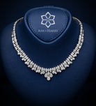 Celeste Drop Bridal Set in High Quality Simulated Diamonds Rhodium Plated - Ash & Harry