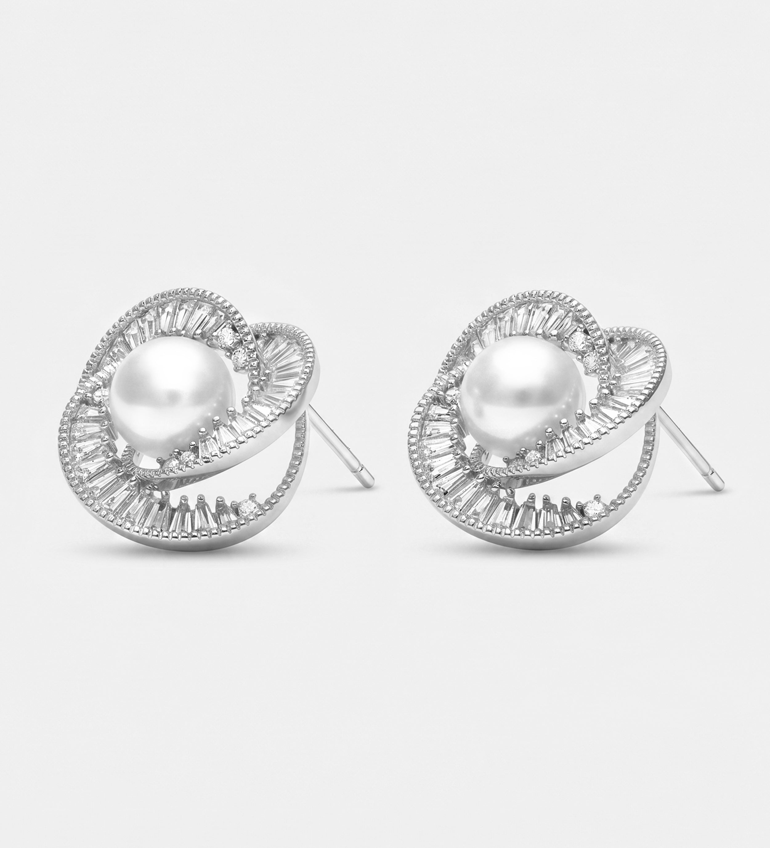 Celestial Pearl Studs With Pearl and Simulated Diamonds - Ash & Harry