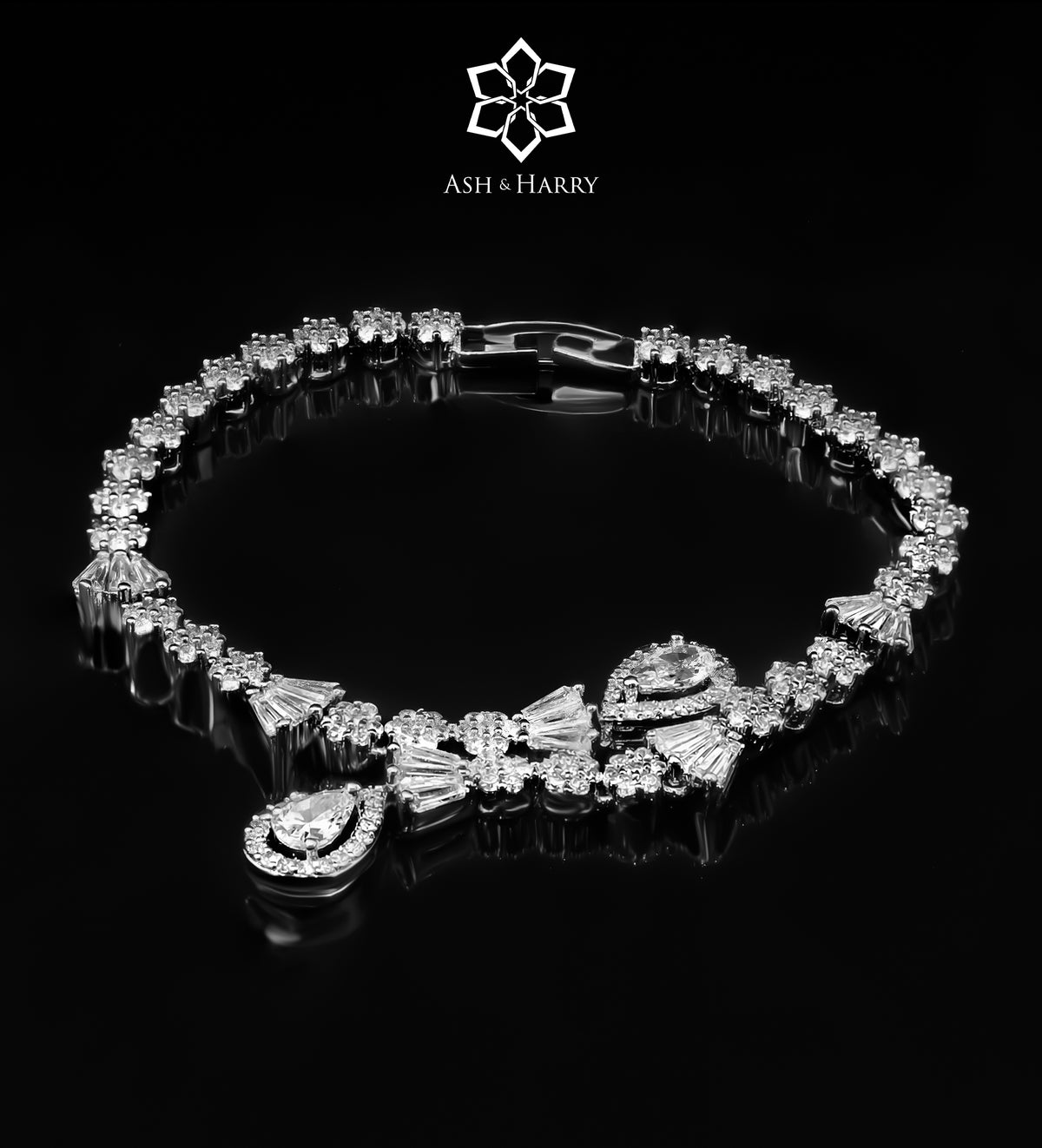 Celine Pure White Luxury Bridal Full Set in High Quality Simulated Diamonds Rhodium Plated - Ash & Harry
