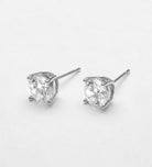 Classic Round Solitaire Studs With High Quality Simulated Diamond - Ash & Harry