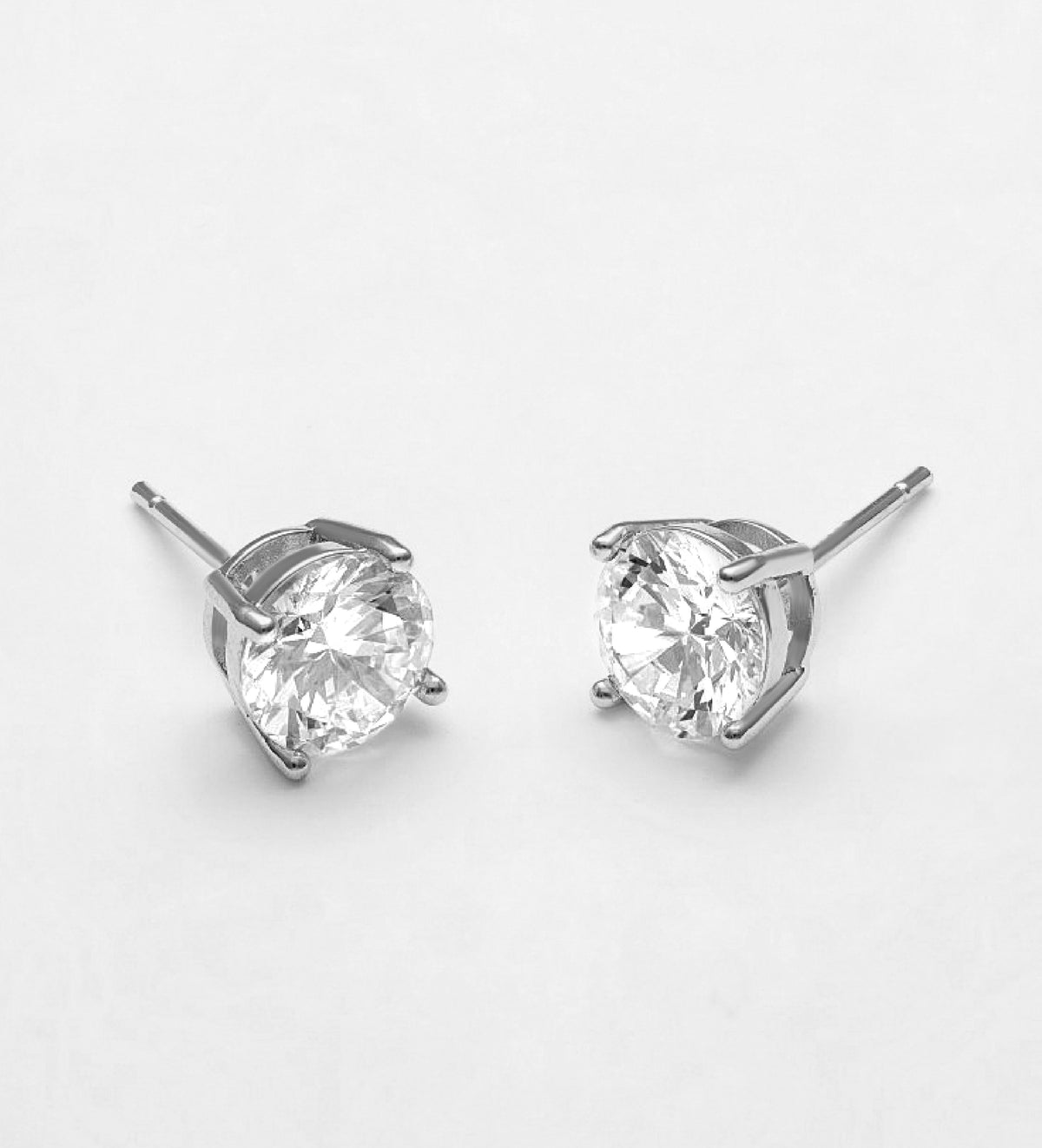 Classic Round Solitaire Studs With High Quality Simulated Diamond - Ash & Harry