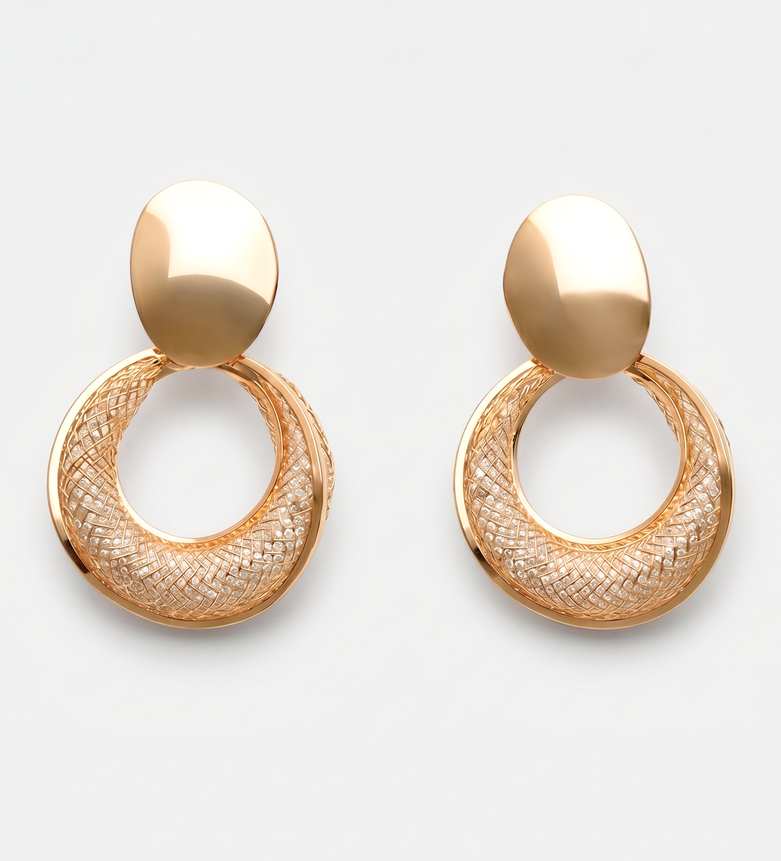 Crushed Ice Halo Drop Earrings in Gold - Ash & Harry