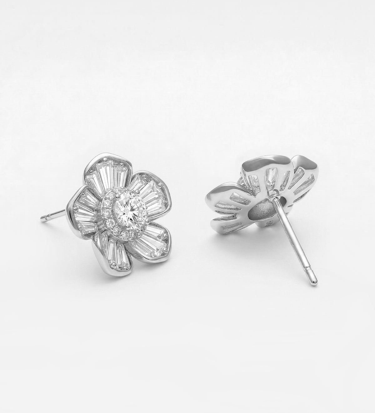 Crystal Bloom Studs With High Quality Simulated Diamonds - Ash & Harry